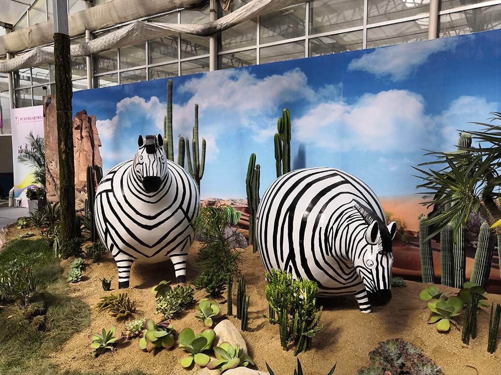 斑马玻璃钢雕塑摆件