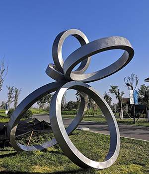 公园五环不锈钢雕塑