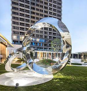 双圆环绿地广场雕塑