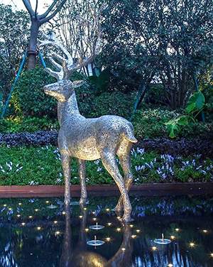 水景景观梅花鹿不锈钢雕塑造型