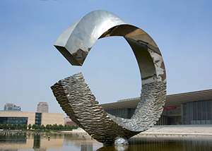 碧波圆环镜面不锈钢雕塑