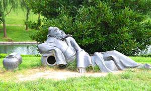 诗仙李白人物雕塑