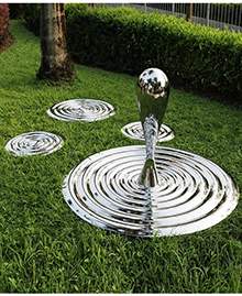 不锈钢几何水滴公园户外园林落地雕塑摆件售楼处酒店景观