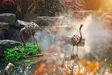 铁艺不锈钢镂空编织水景仙鹤火烈鸟酒店摆件造型雕塑