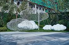 云朵造型镂空不锈钢造型售楼处草地云朵造型