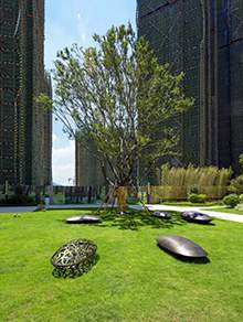 不锈钢假石造型草地不锈钢雕塑镂空不锈钢鹅卵石造型