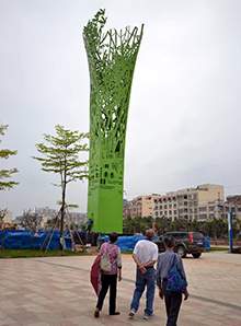 不锈钢精神堡垒城市雕塑不锈钢镂空雕塑不锈钢喷漆雕塑