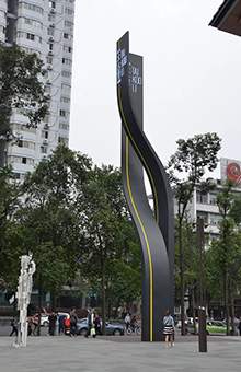 精神堡垒不锈钢雕塑地标标志指示牌