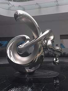 不锈钢抽象雕塑地产水景不锈钢雕塑镜面不锈钢雕塑售楼处