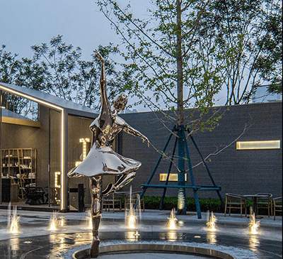 芭蕾舞镜面不锈钢舞蹈雕塑