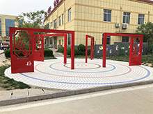 广场红色主题剪纸镂空不锈钢雕塑