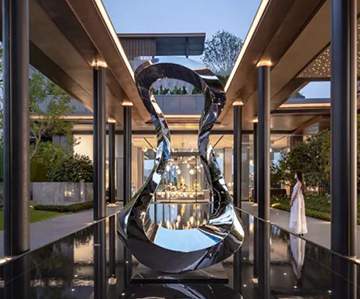 爱无限镜面不锈钢雕塑园区雕塑酒店雕塑